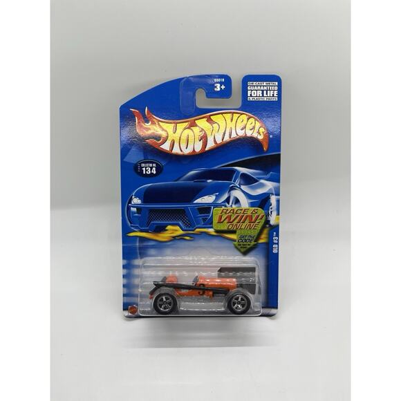 2002 Hot Wheels Collector #134 OLD #3 Orange Silver-Painted Base w/5 Spoke Wheel - Picture 1 of 3